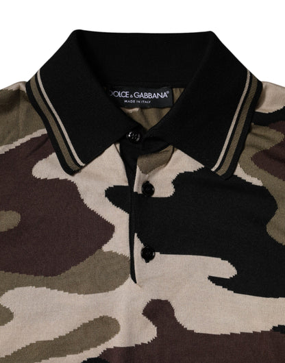 Multicolor Camouflage Collared Polo T-shirt-Dolce & Gabbana-LabelTerrace.com
