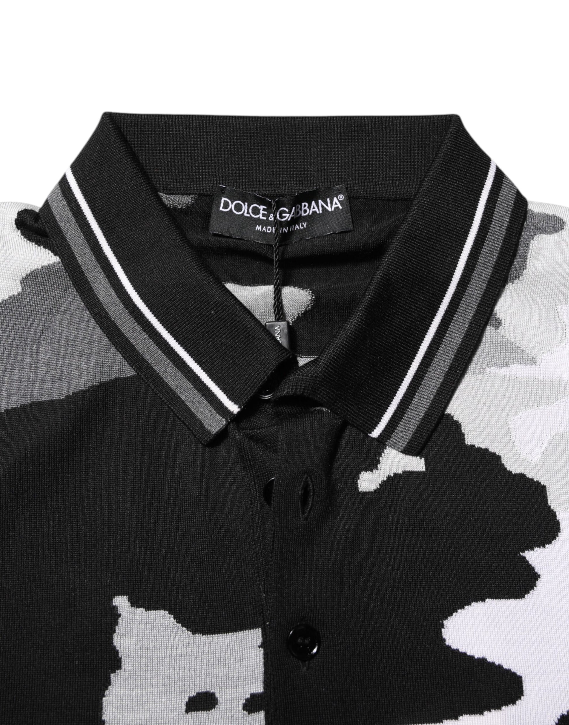 Multicolor Camouflage Collared Polo T-shirt-Dolce & Gabbana-LabelTerrace.com