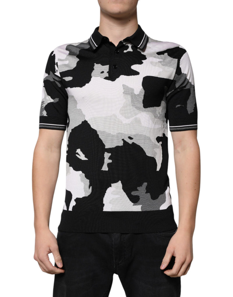 Multicolor Camouflage Collared Polo T-shirt-Dolce & Gabbana-LabelTerrace.com