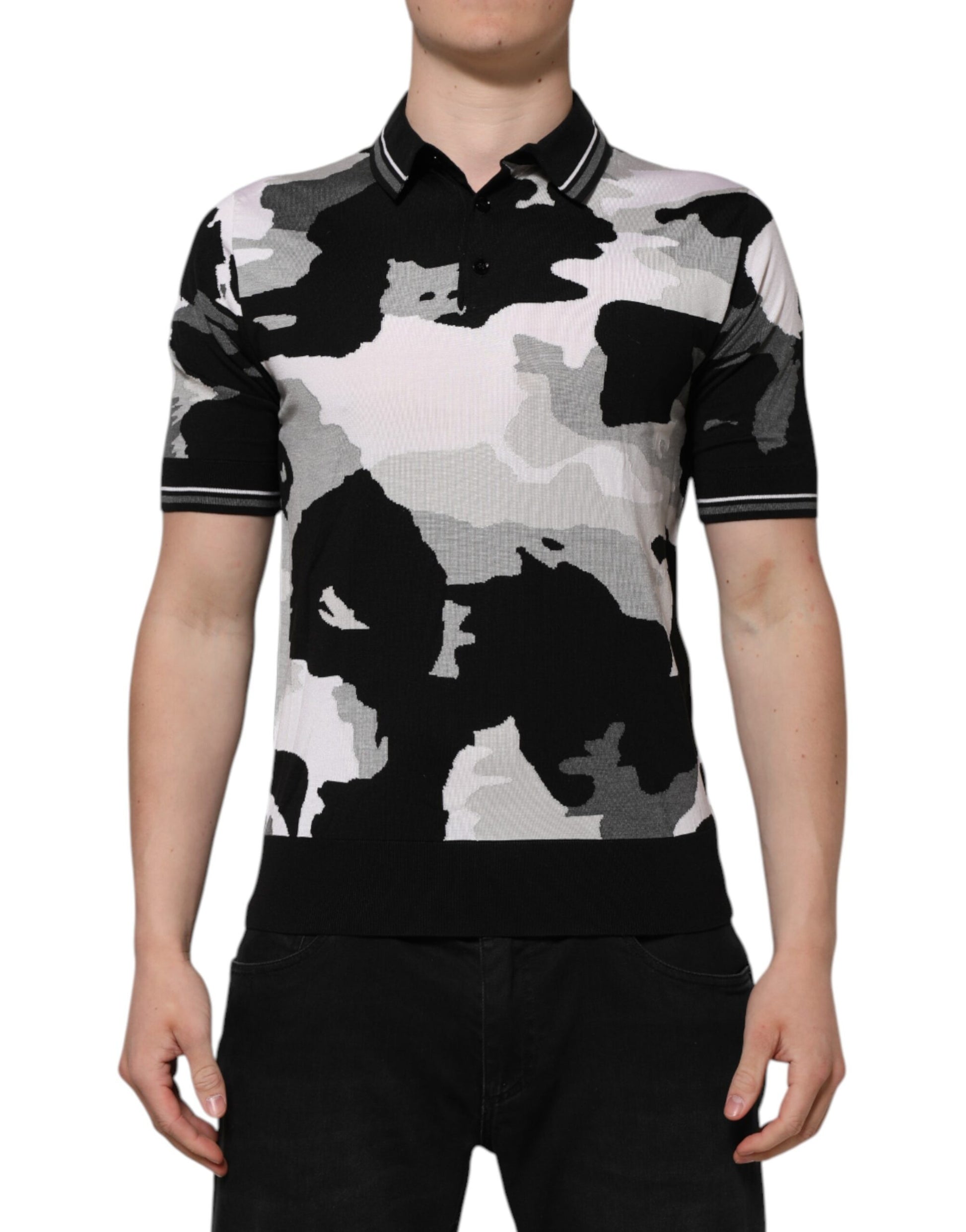 Multicolor Camouflage Collared Polo T-shirt-Dolce & Gabbana-LabelTerrace.com