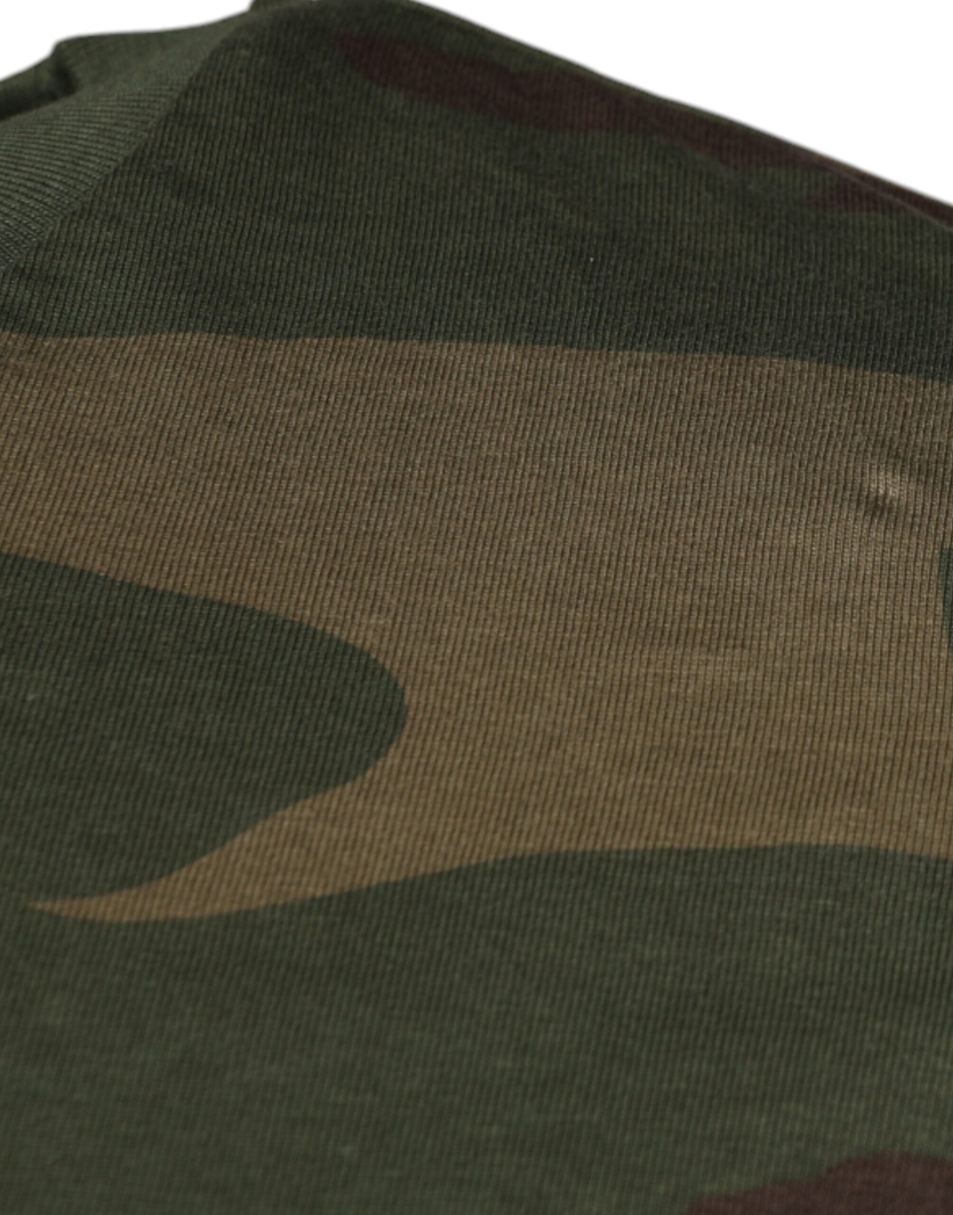 Multicolor Camouflage Cotton Crew Neck T-shirt-Dolce & Gabbana-LabelTerrace.com
