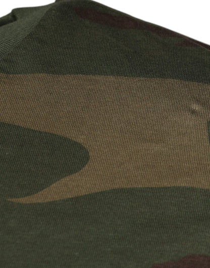 Multicolor Camouflage Cotton Crew Neck T-shirt-Dolce & Gabbana-LabelTerrace.com