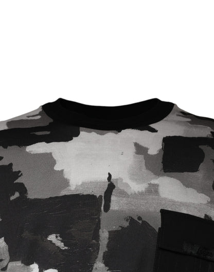 Multicolor Camouflage Cotton Crewneck T-shirt-Dolce & Gabbana-LabelTerrace.com