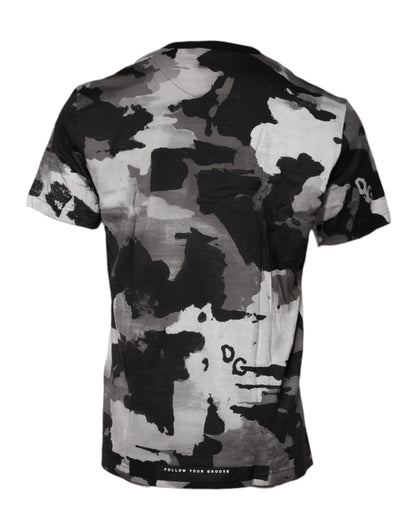 Multicolor Camouflage Crew Neck T-shirt-Dolce & Gabbana-LabelTerrace.com
