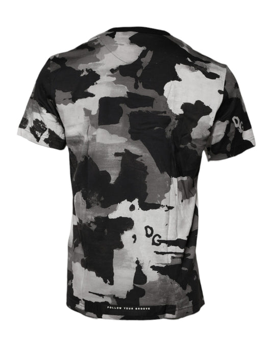Multicolor Camouflage Crew Neck T-shirt-Dolce & Gabbana-LabelTerrace.com