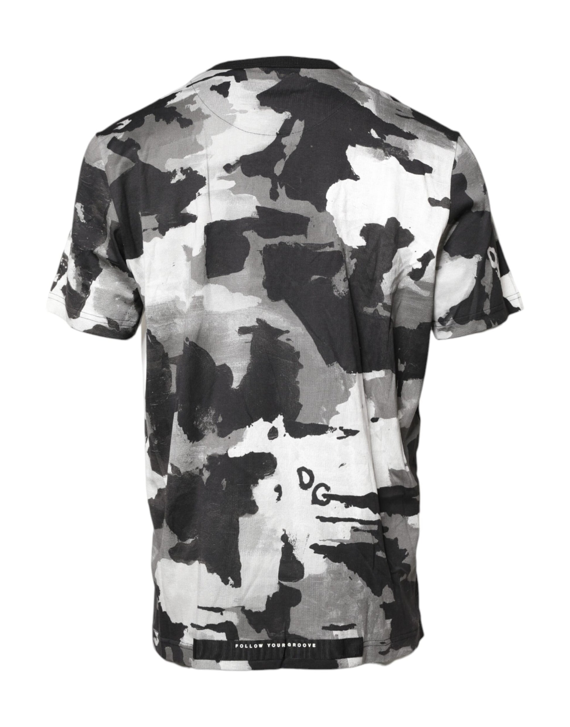 Multicolor Camouflage Crew Neck T-shirt-Dolce & Gabbana-LabelTerrace.com