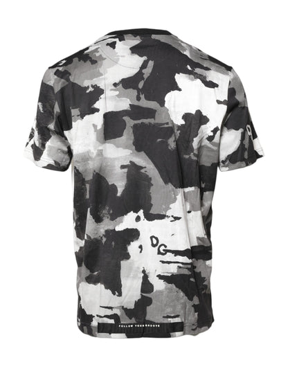 Multicolor Camouflage Crew Neck T-shirt-Dolce & Gabbana-LabelTerrace.com