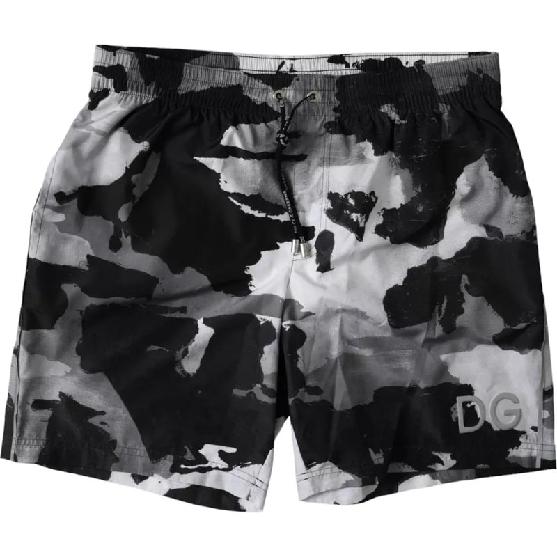 Multicolor Camouflage DG Logo Beachwear Shorts Swimwear-Dolce & Gabbana-LabelTerrace.com