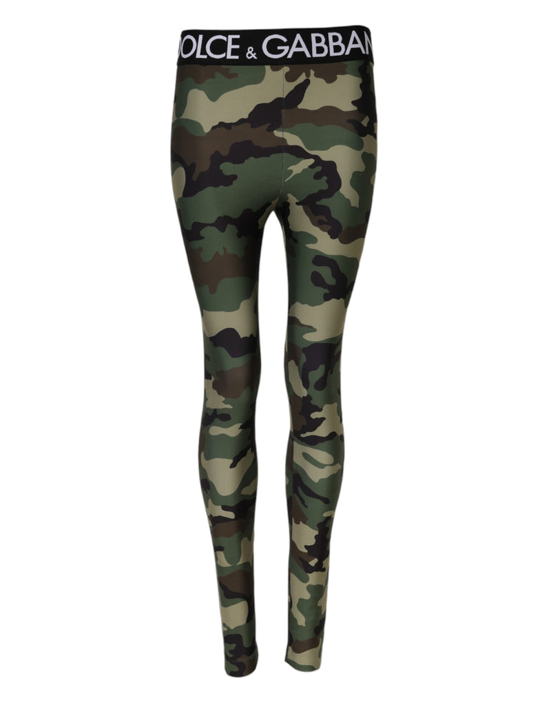 Multicolor Camouflage DG Waist Leggings Pants-Dolce & Gabbana-LabelTerrace.com