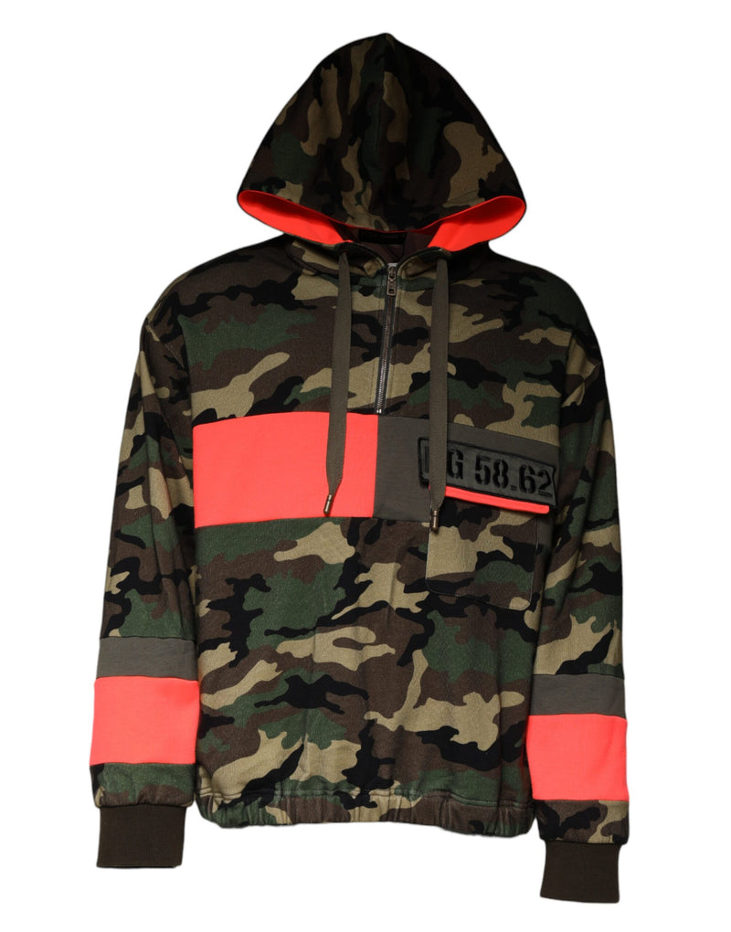 Multicolor Camouflage Hooded Men Sweatshirt Sweater-Dolce & Gabbana-LabelTerrace.com