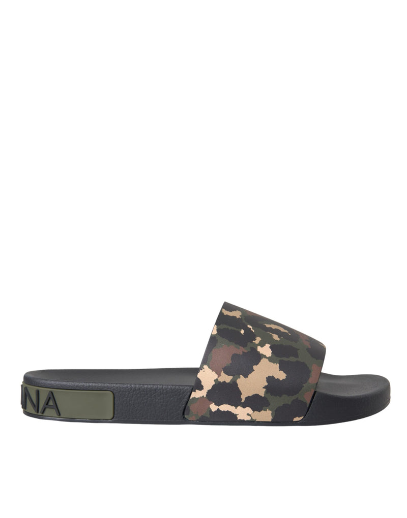 Multicolor Camouflage Leather Beachwear Men Shoes-Dolce & Gabbana-LabelTerrace.com