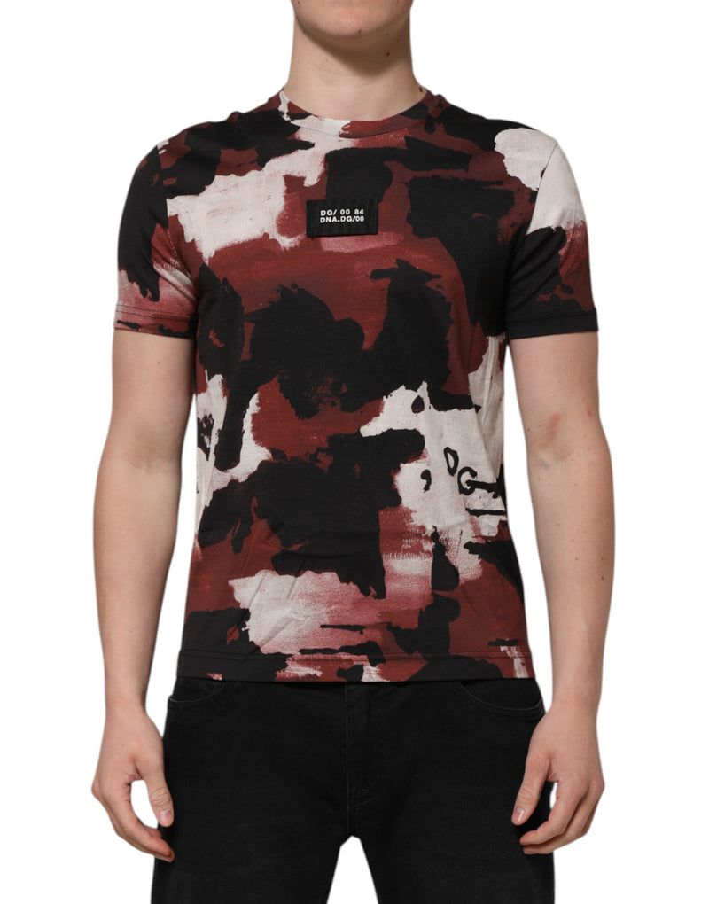 Multicolor Camouflage Men Crew Neck T-shirt-Dolce & Gabbana-LabelTerrace.com