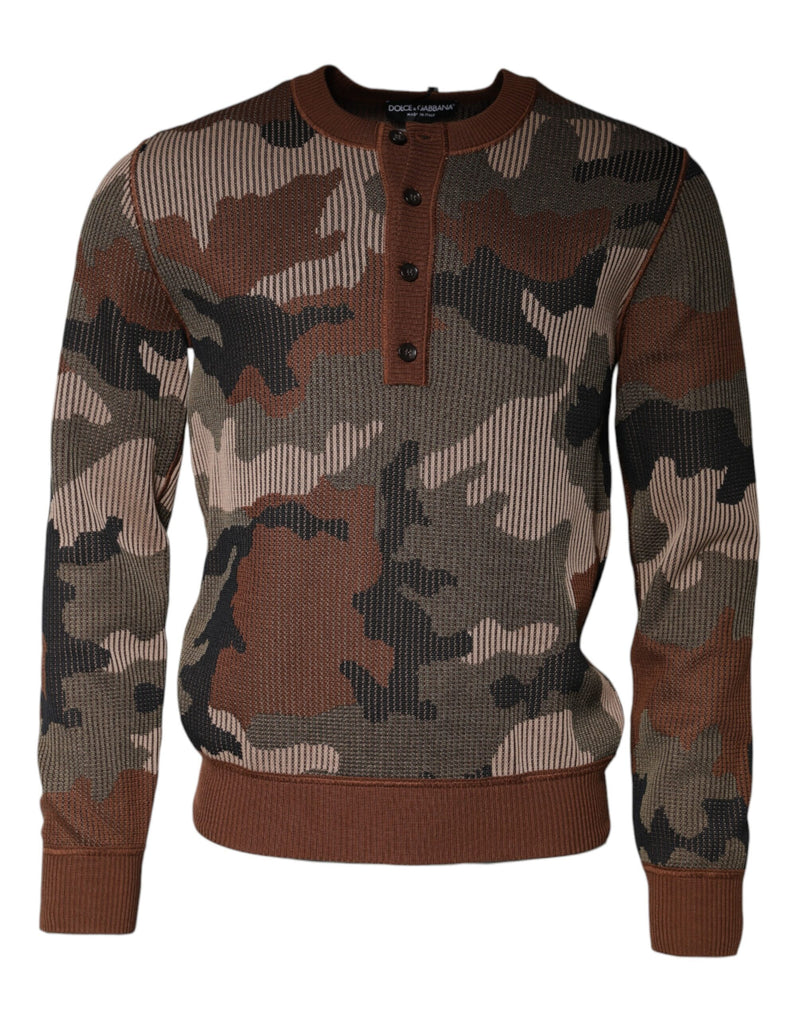 Multicolor Camouflage Men Pullover Sweater-Dolce & Gabbana-LabelTerrace.com