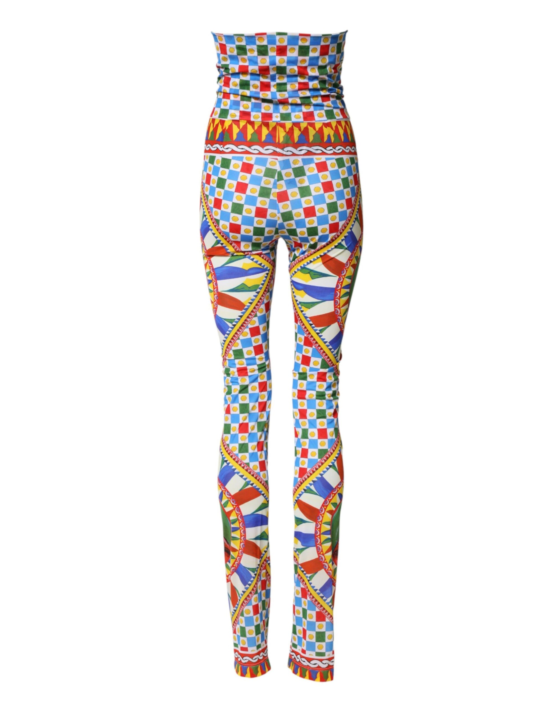 Multicolor Carretto Leggings High Waist Pants