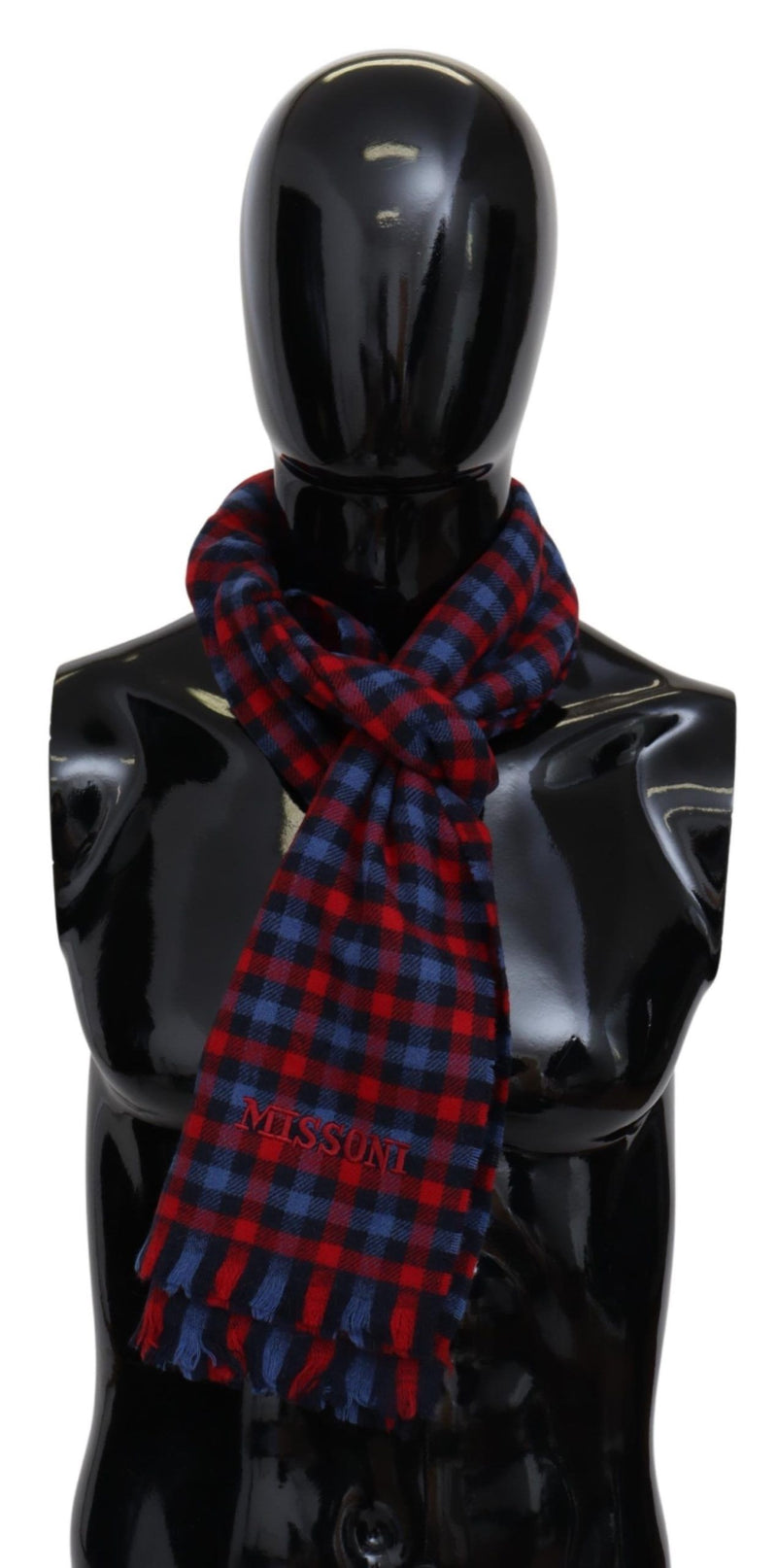 Multicolor Check Wool Unisex Neck Wrap Shawl-Missoni-LabelTerrace.com