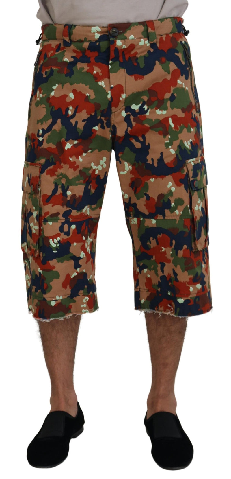 Multicolor Cotton Camouflaged Cargo Shorts-Dolce & Gabbana-LabelTerrace.com