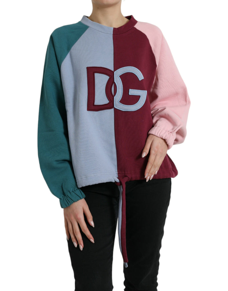 Multicolor Cotton Crewneck Pullover Sweater-Dolce & Gabbana-LabelTerrace.com