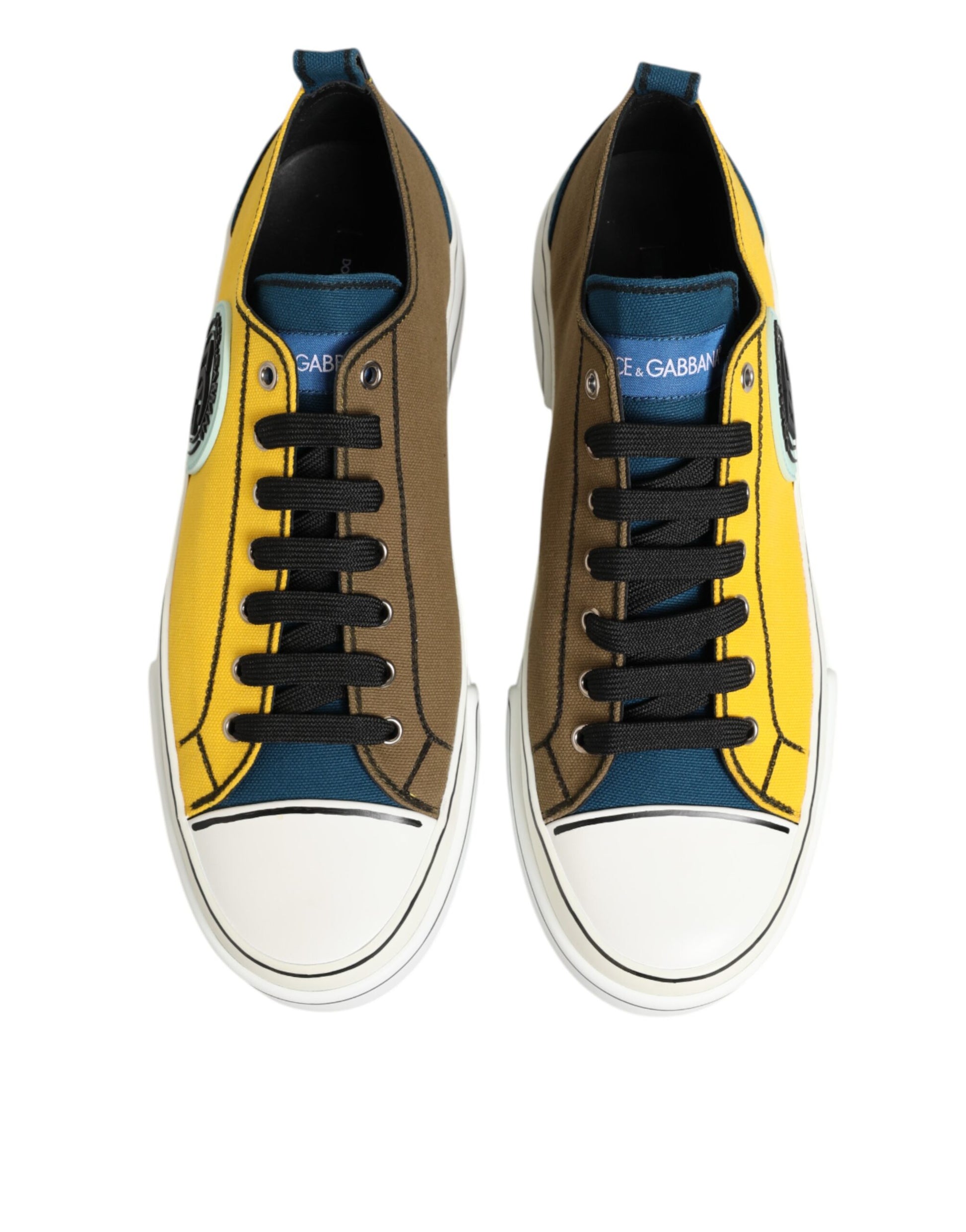 Multicolor Cotton Logo Low Top Sneakers Shoes