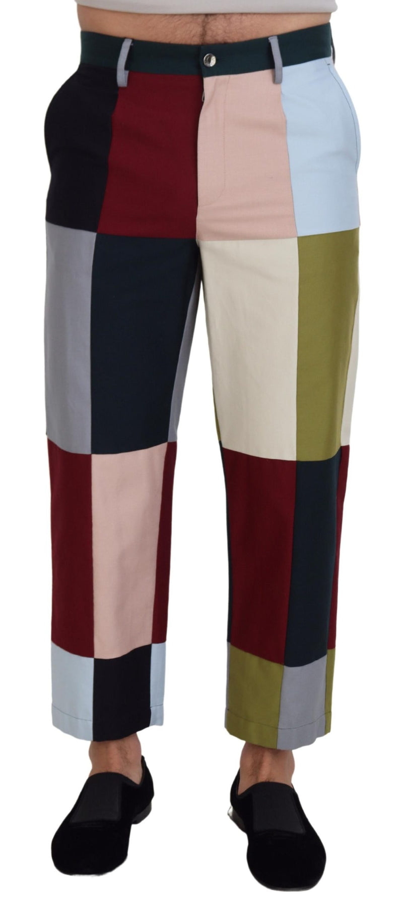 Multicolor Cotton Patchwork Pants-Dolce & Gabbana-LabelTerrace.com