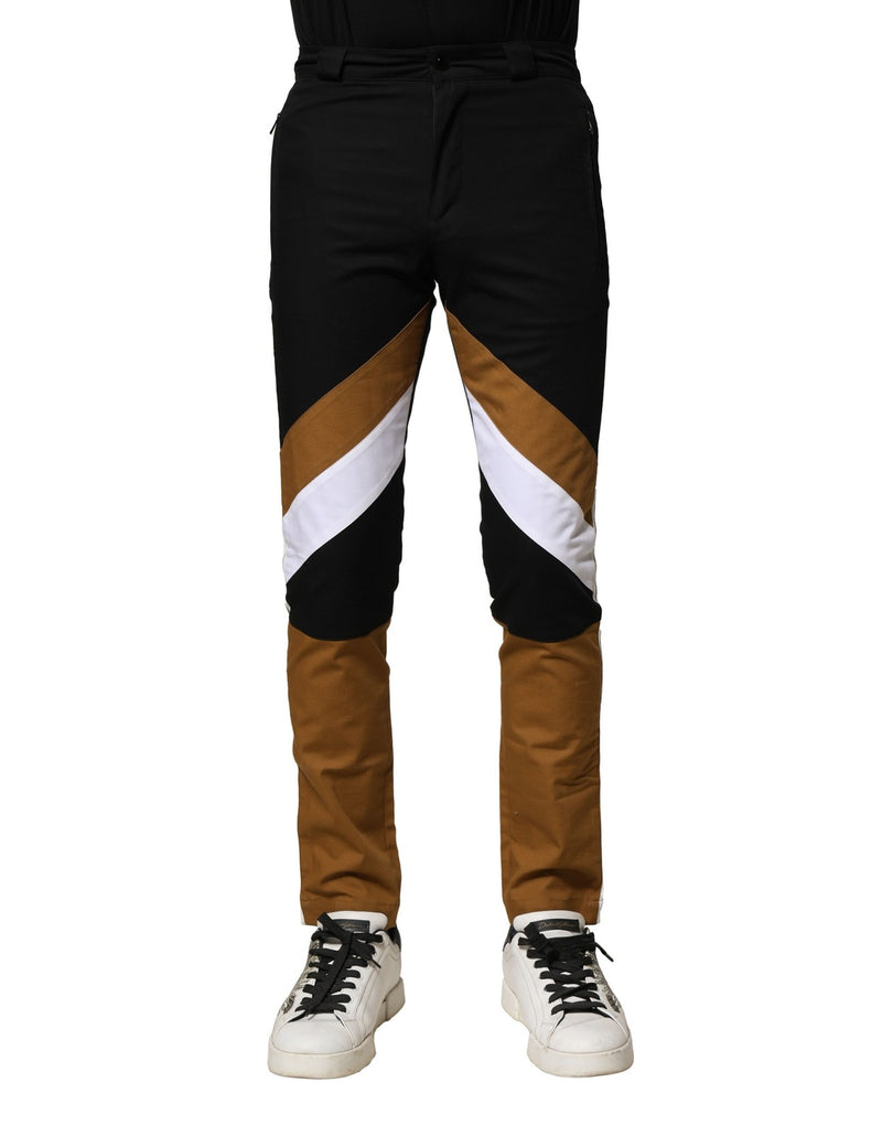 Multicolor Cotton Slim Fit Men Pants-Dolce & Gabbana-LabelTerrace.com