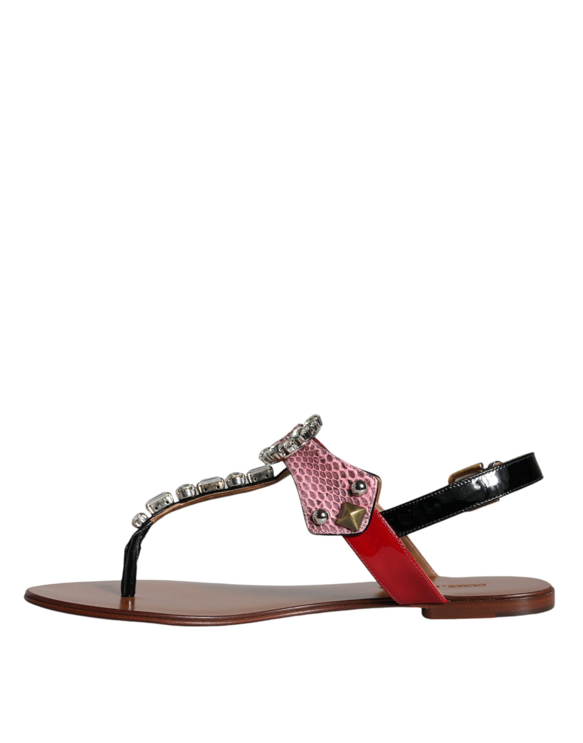 Multicolor Crystal Sandals Flip Flops Shoes-Dolce & Gabbana-LabelTerrace.com