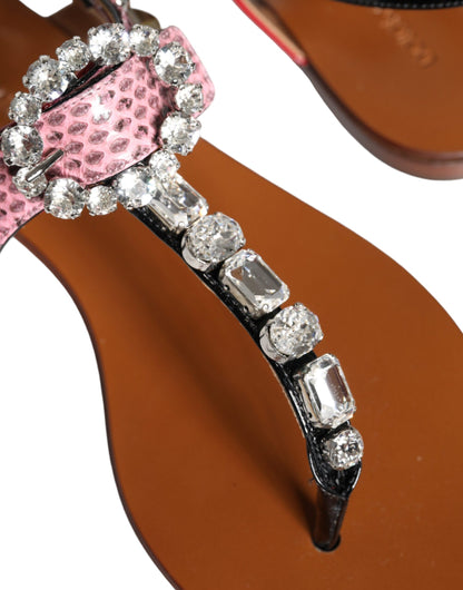 Multicolor Crystal Sandals Flip Flops Shoes-Dolce & Gabbana-LabelTerrace.com