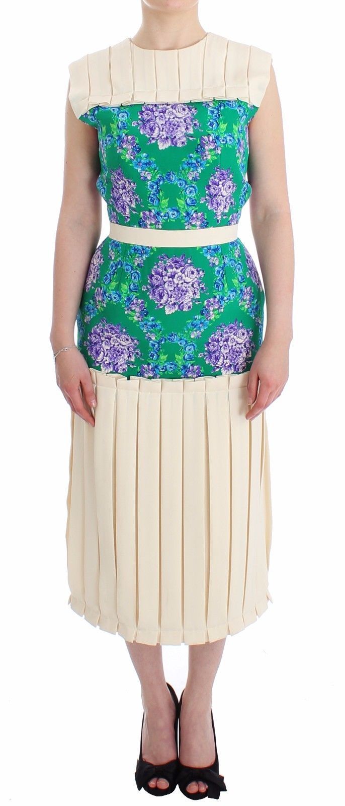 Multicolor Dress Gown Floral Sleeveless Gown-Caterina Gatta-LabelTerrace.com