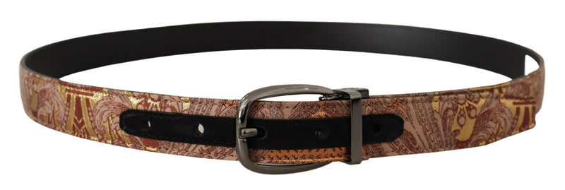 Multicolor Embossed Leather Black Metal Buckle Belt-Dolce & Gabbana-LabelTerrace.com