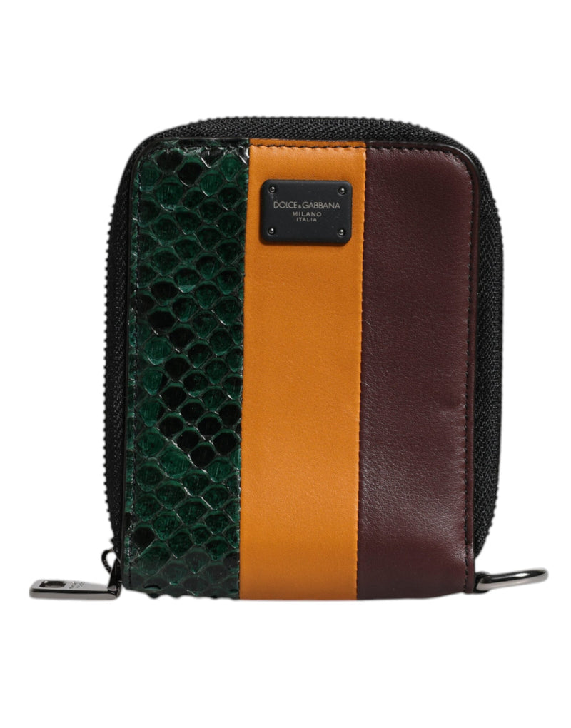 Multicolor Exotic Leather DG Bifold Card Holder Wallet-Dolce & Gabbana-LabelTerrace.com