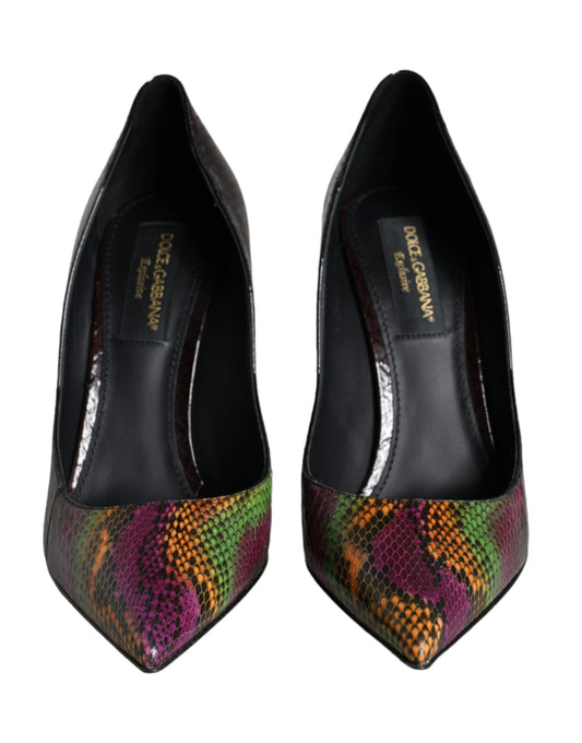 Multicolor Exotic Leather Heels Pumps Shoes-Dolce & Gabbana-LabelTerrace.com
