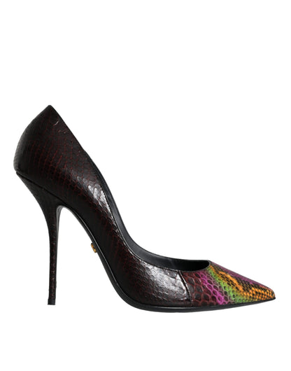 Multicolor Exotic Leather Heels Pumps Shoes-Dolce & Gabbana-LabelTerrace.com