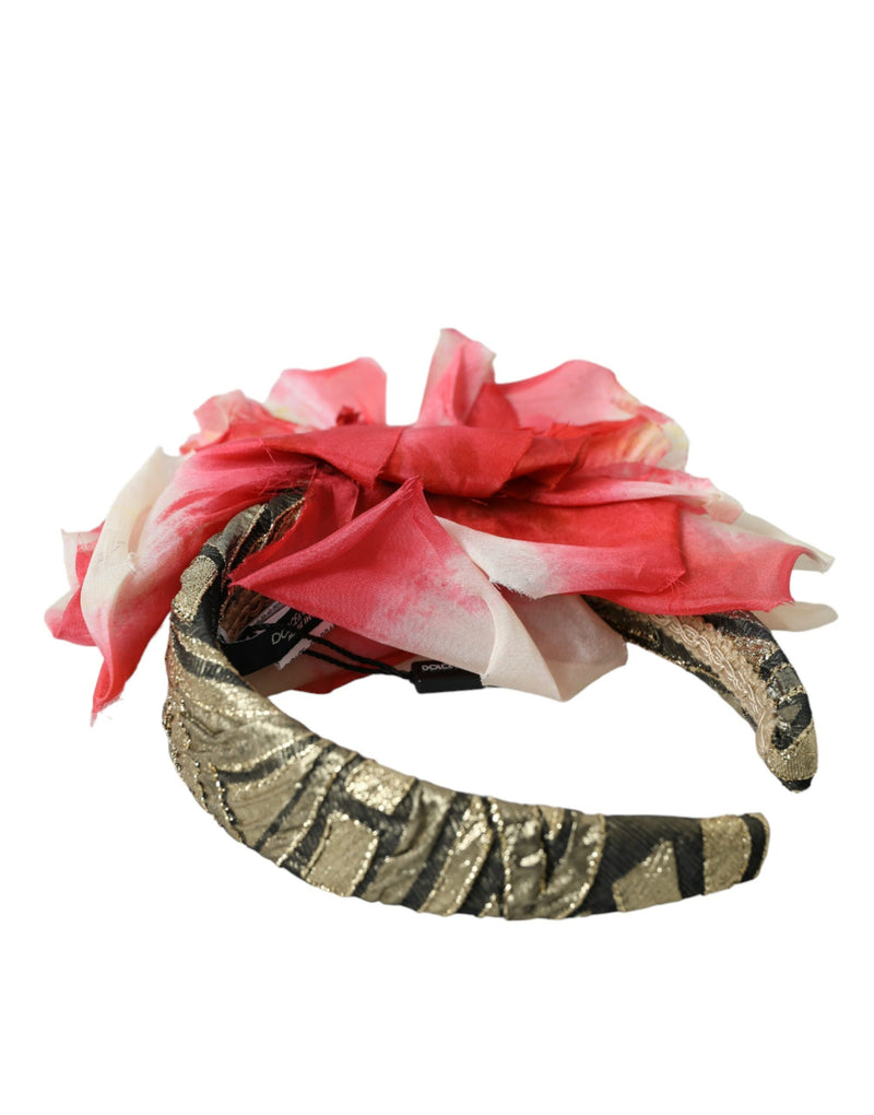 Multicolor Floral Applique Silk Women Headband Diadem-Dolce & Gabbana-LabelTerrace.com