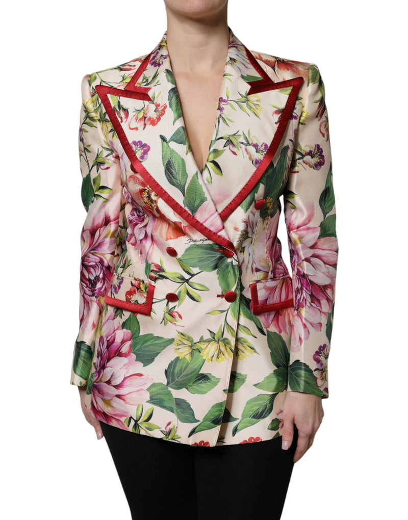 Multicolor Floral Double Breasted Jacket-Dolce & Gabbana-LabelTerrace.com