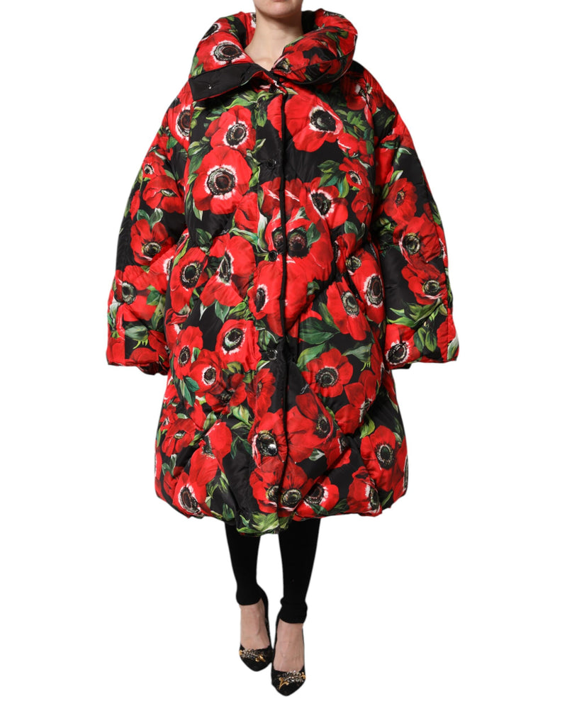 Multicolor Floral Full Zip Padded Jacket-Dolce & Gabbana-LabelTerrace.com