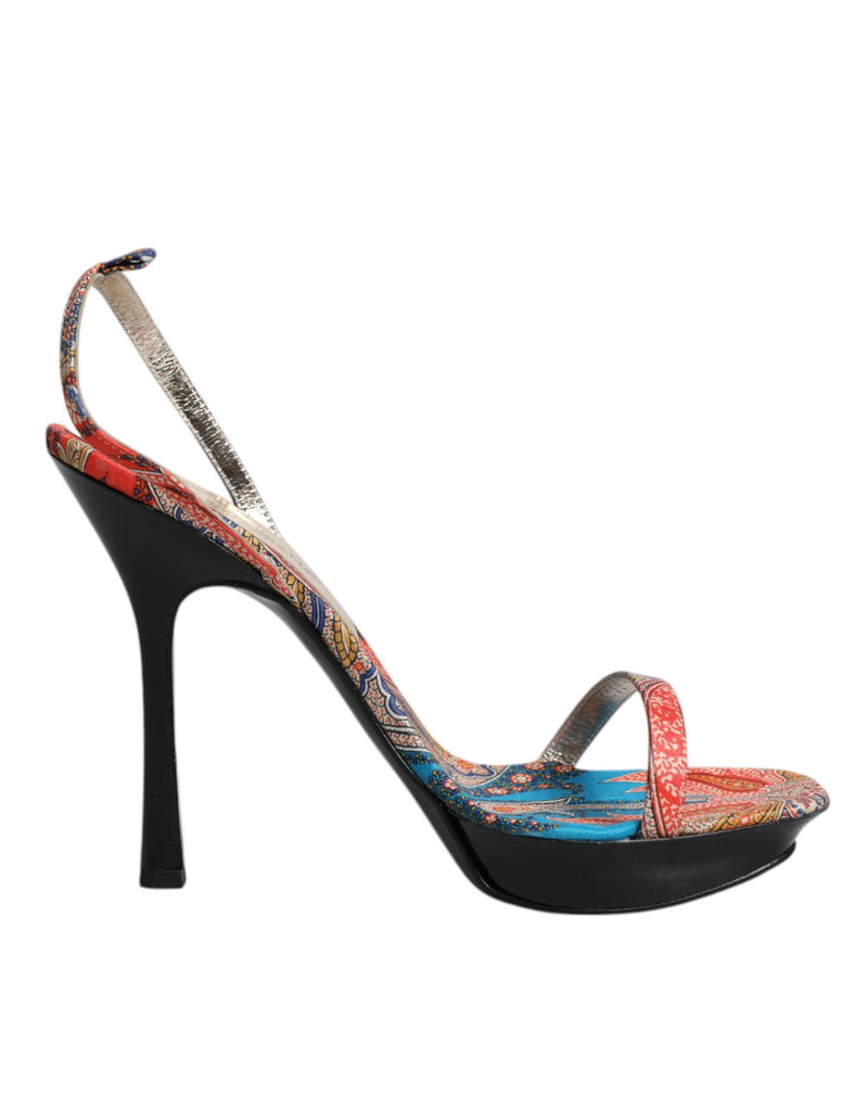 Multicolor Floral High Heels Sandals Shoes-Dolce & Gabbana-LabelTerrace.com