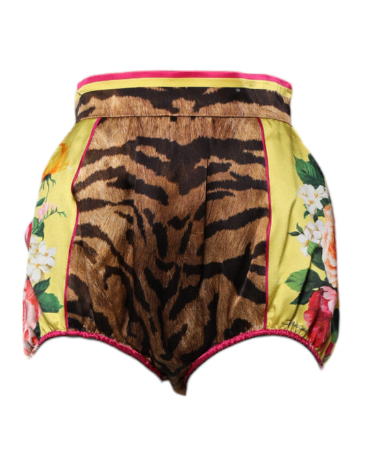Multicolor Floral High Waist Hot Pants Shorts-Dolce & Gabbana-LabelTerrace.com