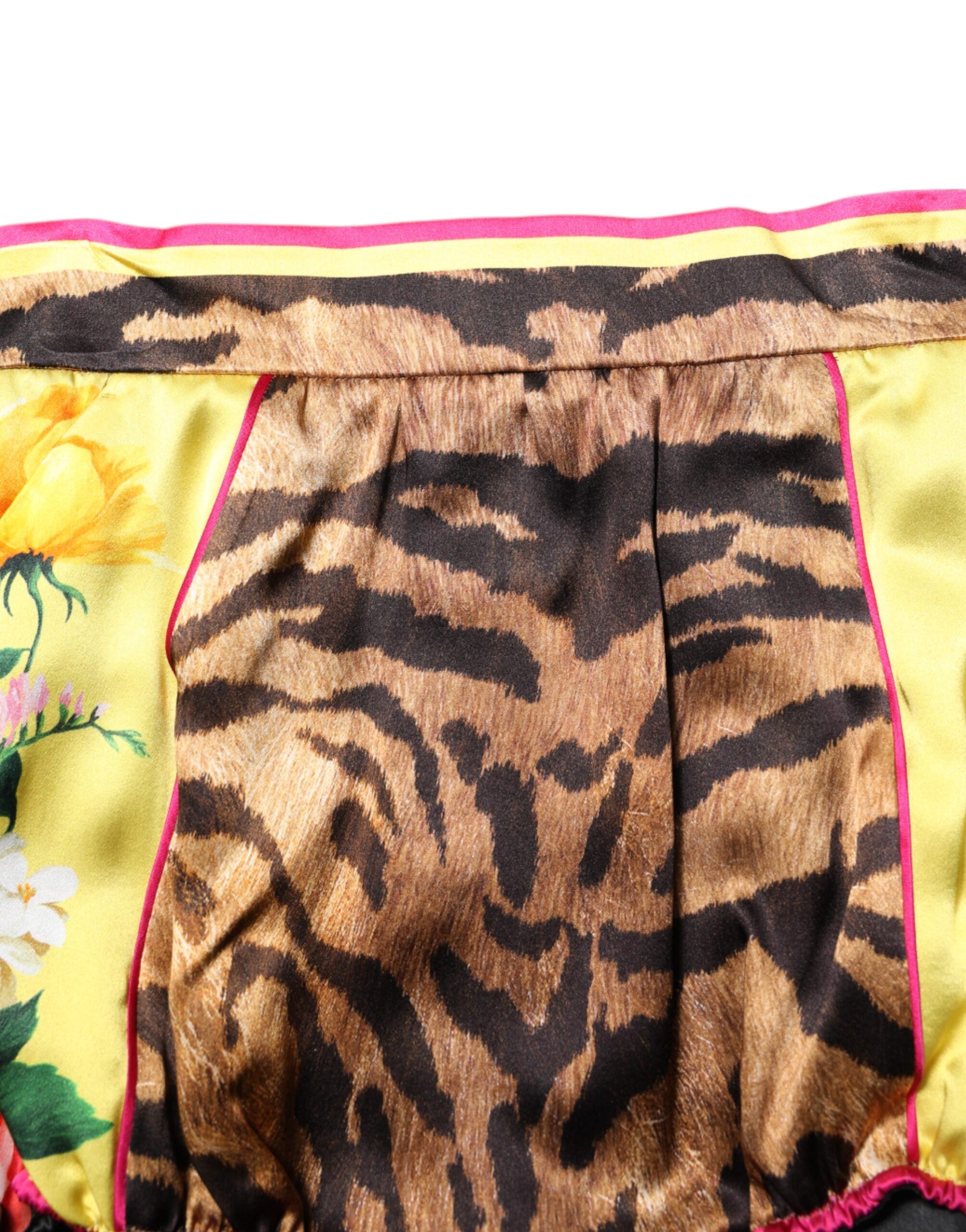 Multicolor Floral High Waist Hot Pants Shorts-Dolce & Gabbana-LabelTerrace.com
