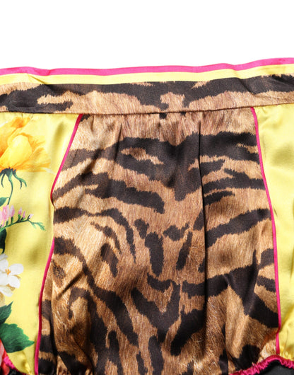 Multicolor Floral High Waist Hot Pants Shorts-Dolce & Gabbana-LabelTerrace.com