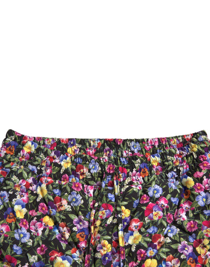 Multicolor Floral High Waist Hot Pants Shorts
