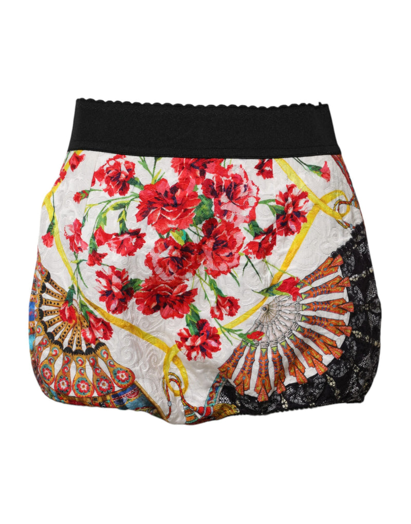 Multicolor Floral High Waist Hot Pants Shorts-Dolce & Gabbana-LabelTerrace.com
