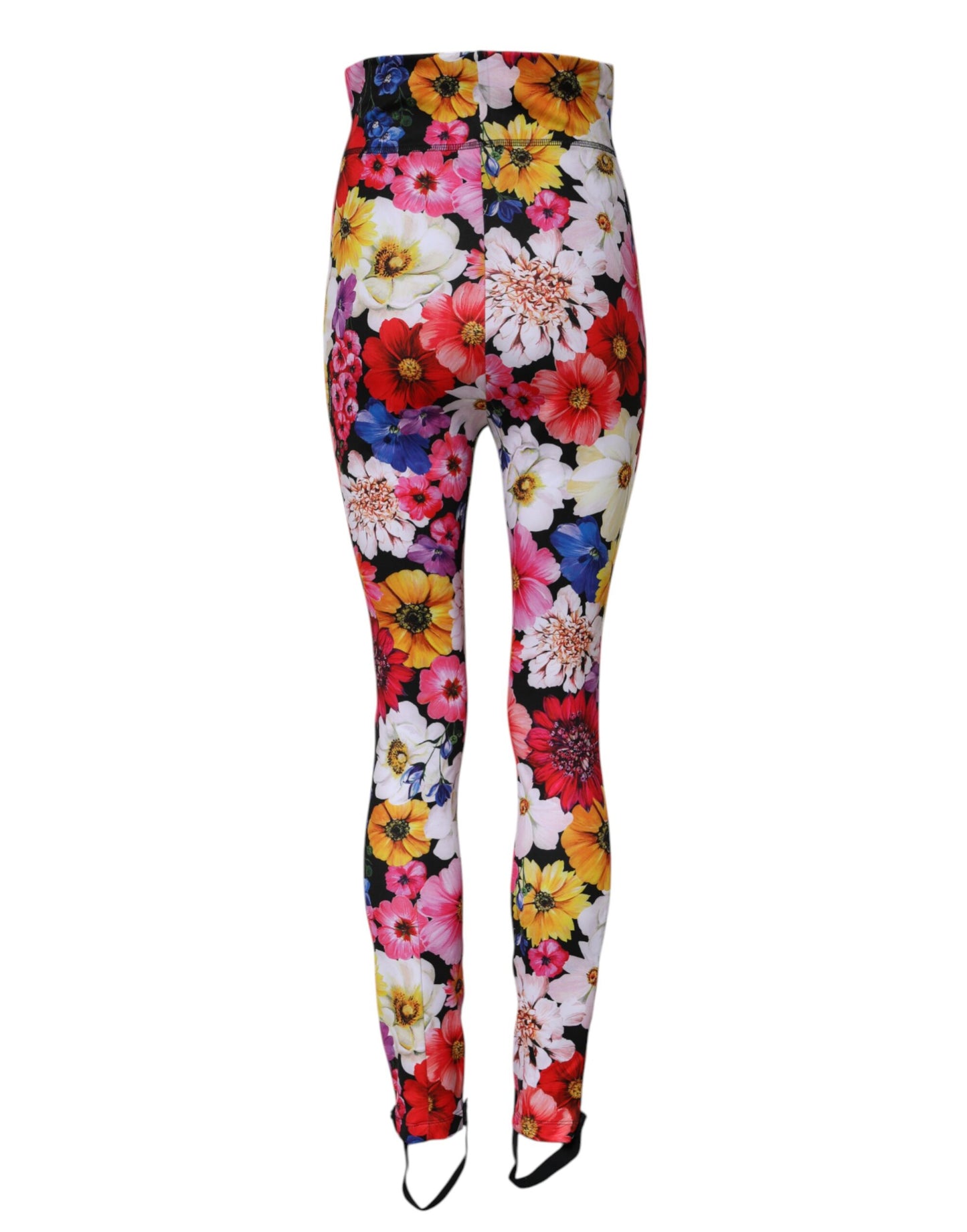 Multicolor Floral High Waist Leggings Pants-Dolce & Gabbana-LabelTerrace.com