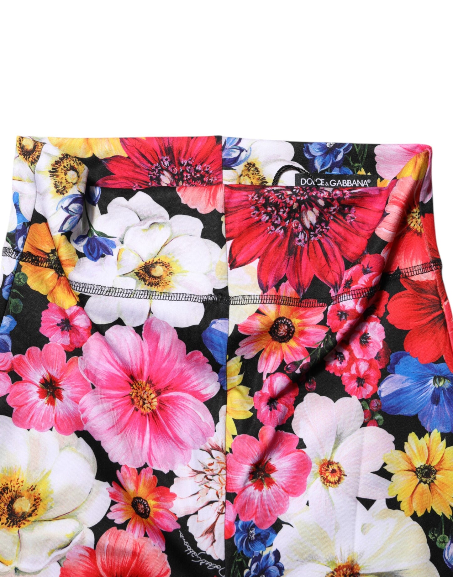 Multicolor Floral High Waist Leggings Pants-Dolce & Gabbana-LabelTerrace.com
