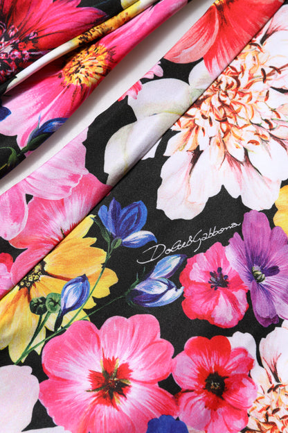 Multicolor Floral High Waist Leggings Pants-Dolce & Gabbana-LabelTerrace.com