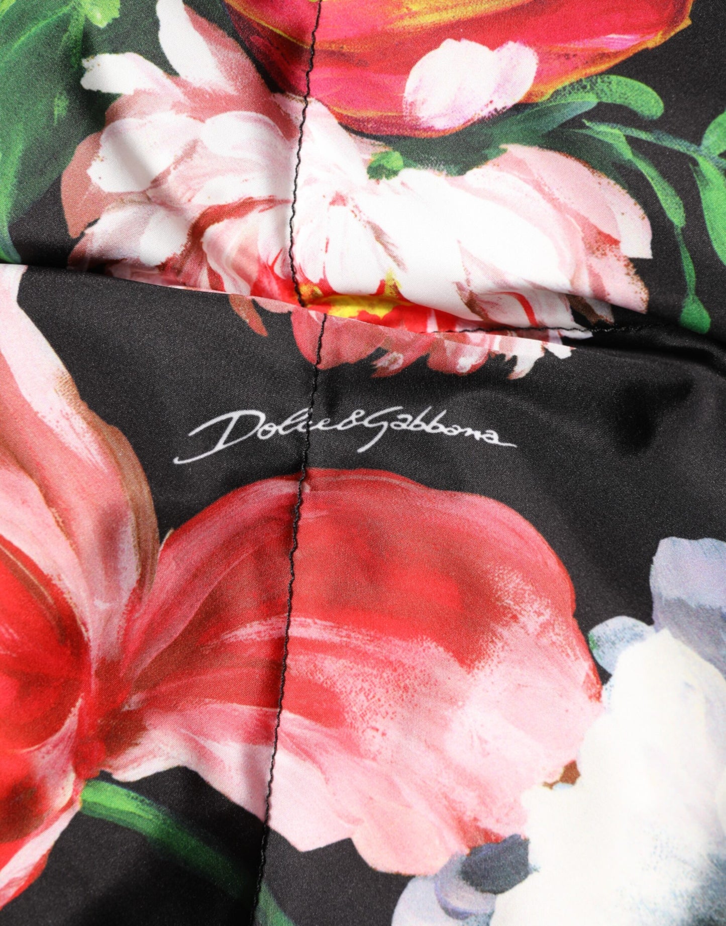 Multicolor Floral Hooded Puffer Coat Jacket-Dolce & Gabbana-LabelTerrace.com