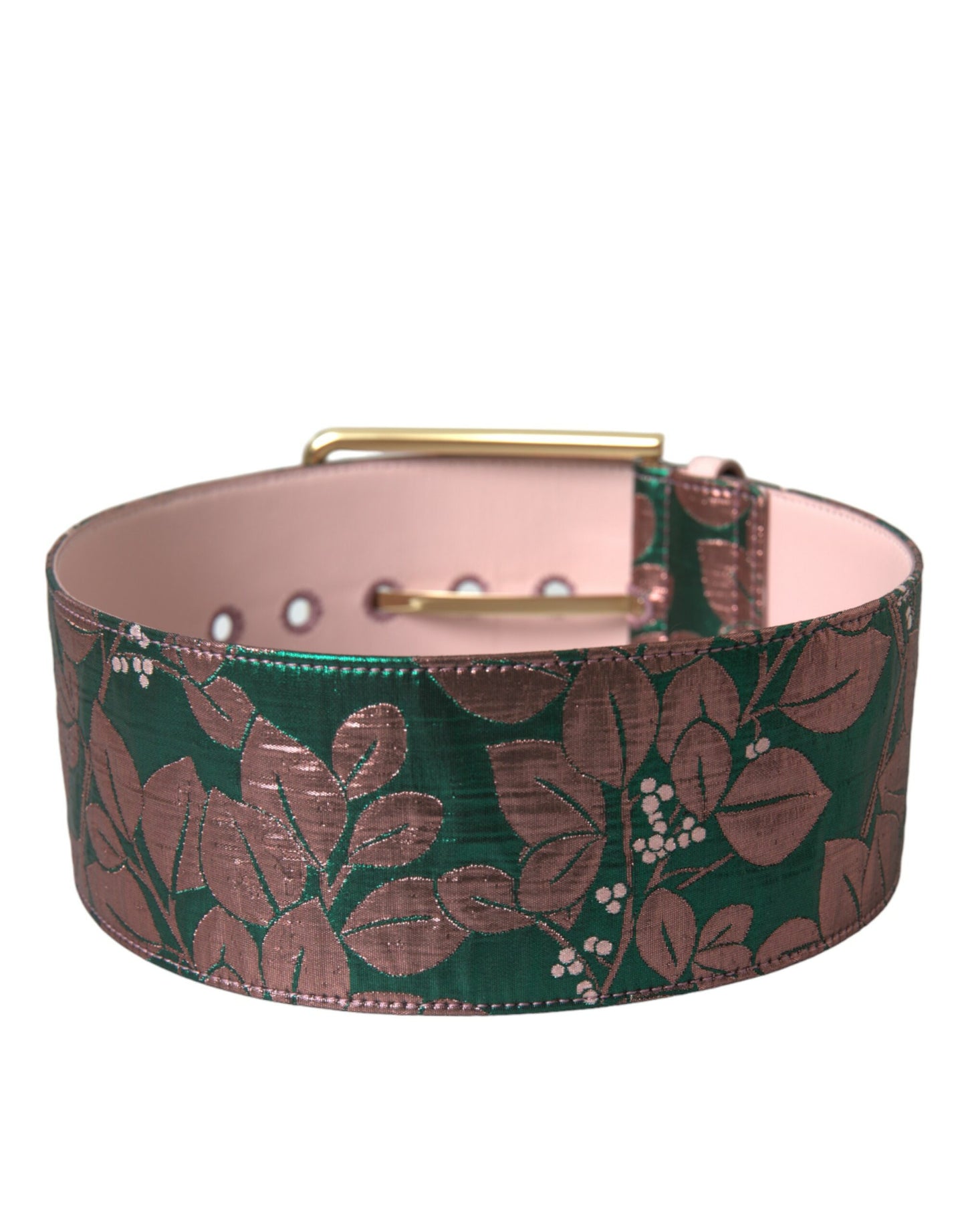 Multicolor Floral Jacquard Lurex Gold Buckle Belt-Dolce & Gabbana-LabelTerrace.com