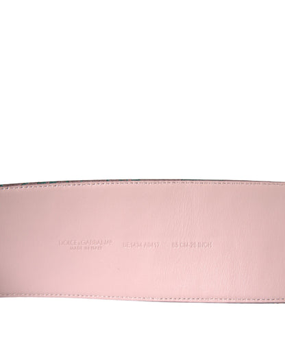 Multicolor Floral Jacquard Lurex Gold Buckle Belt-Dolce & Gabbana-LabelTerrace.com