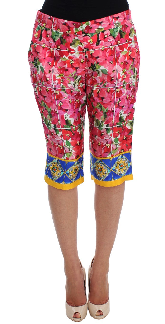 Multicolor Floral Knee Capris Shorts Pants-Dolce & Gabbana-LabelTerrace.com