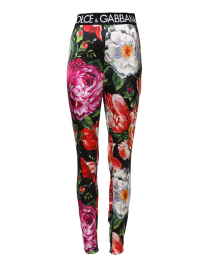 Multicolor Floral Legging Stretch Waist Pants-Dolce & Gabbana-LabelTerrace.com