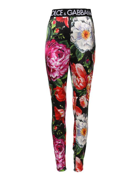 Multicolor Floral Legging Stretch Waist Pants-Dolce & Gabbana-LabelTerrace.com