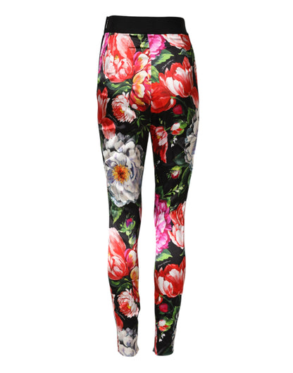 Multicolor Floral Legging Stretch Waist Pants-Dolce & Gabbana-LabelTerrace.com